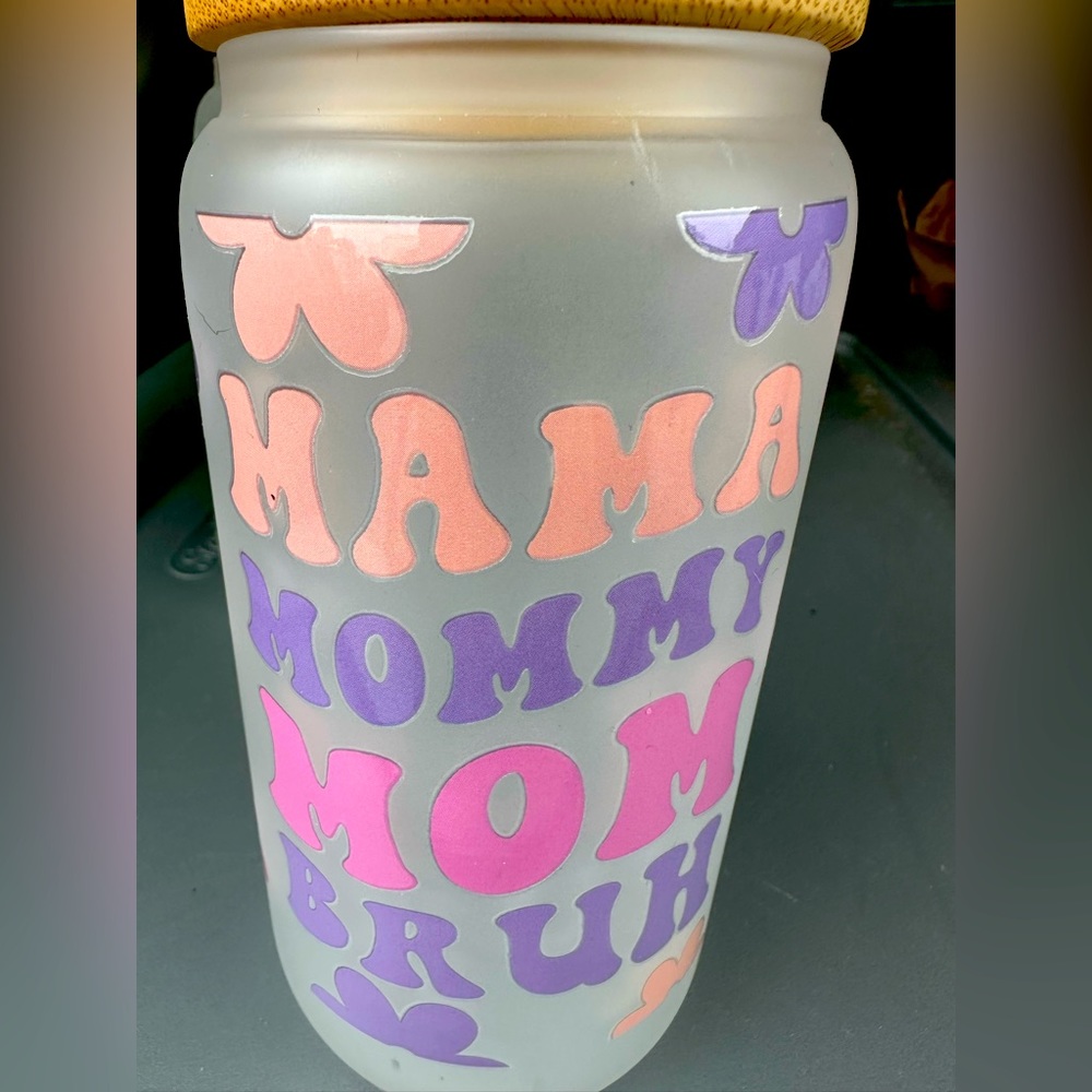 New Frosted glass MAMA 16oz Libbey